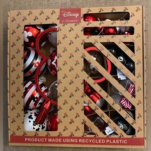 Disney 25-Pack Mickey Mouse Red Christmas Tree Ornaments Set